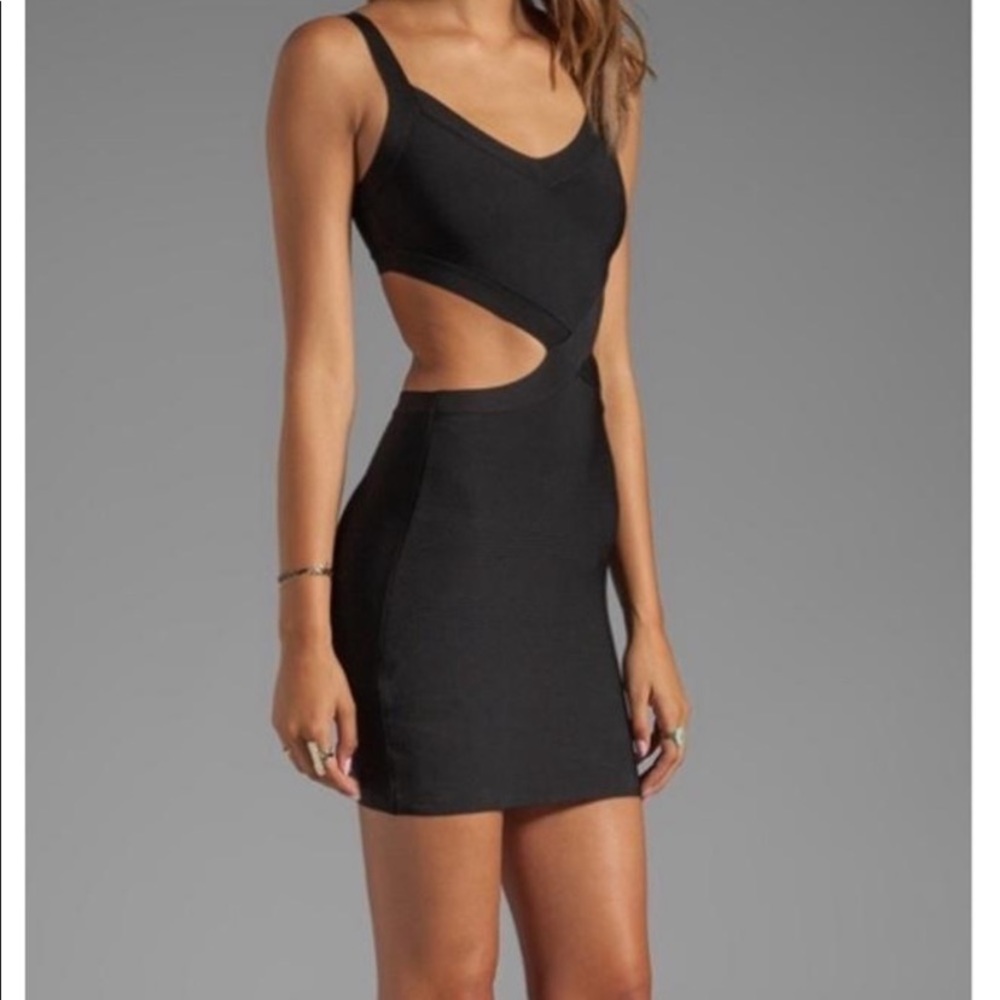 BCBGMaxAzria Black Cutout Mini Dress